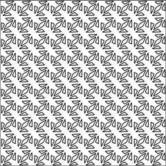 Vector pattern with symmetrical elements . Modern stylish abstract texture. Repeating geometric tiles from striped elements.Black and white pattern.