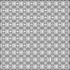 Vector pattern with symmetrical elements . Modern stylish abstract texture. Repeating geometric tiles from striped elements.Black and white pattern.