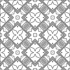 Vector pattern with symmetrical elements . Modern stylish abstract texture. Repeating geometric tiles from striped elements.Black and white pattern.