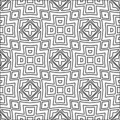 Vector pattern with symmetrical elements . Modern stylish abstract texture. Repeating geometric tiles from striped elements.Black and white pattern.