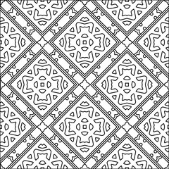 Vector pattern with symmetrical elements . Modern stylish abstract texture. Repeating geometric tiles from striped elements.Black and white pattern.