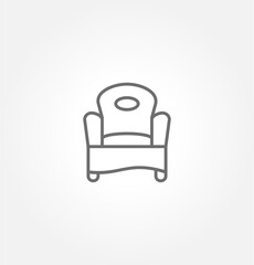 Simple vector icon of a couch and sofa, This furniture icons a modern armchair, chair, and stool, perfect for digital projects and interior design.