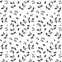 Leaf Seamless Pattern Suitabl;e For . Hand drawn silhouettes of spring leaves . eps 10 vector