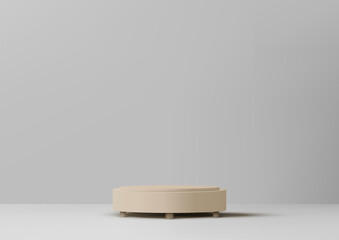 Fototapeta na wymiar Minimal Style 3D Podium on White Background. Modern Interior Concept