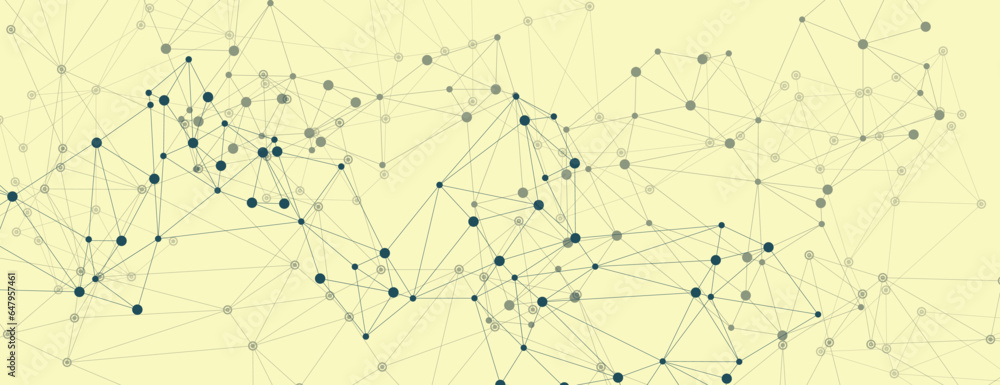 Poster website header or banner design with abstract polygonal background and connecting dots and lines. gl