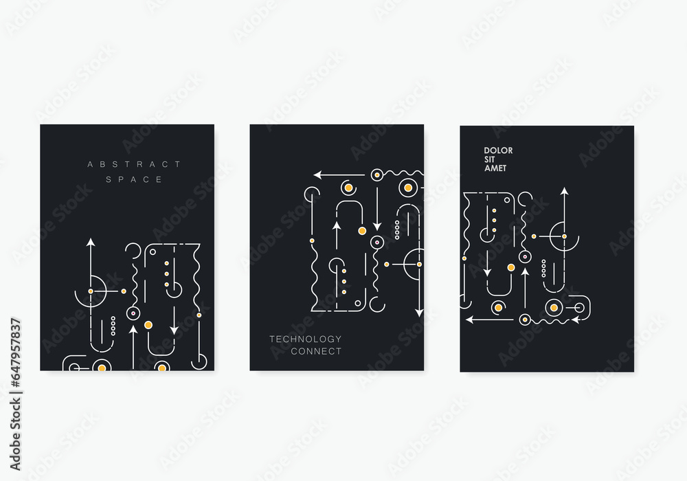 Poster abstract geometric technological background. vector creative design