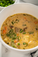 Creamy wild mushroom soup