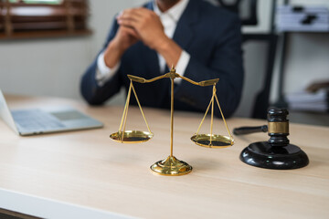 Lawyers having  Concepts of  Legal services at the law office