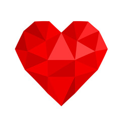 Naklejka na ściany i meble red heart paper craft symbol love
