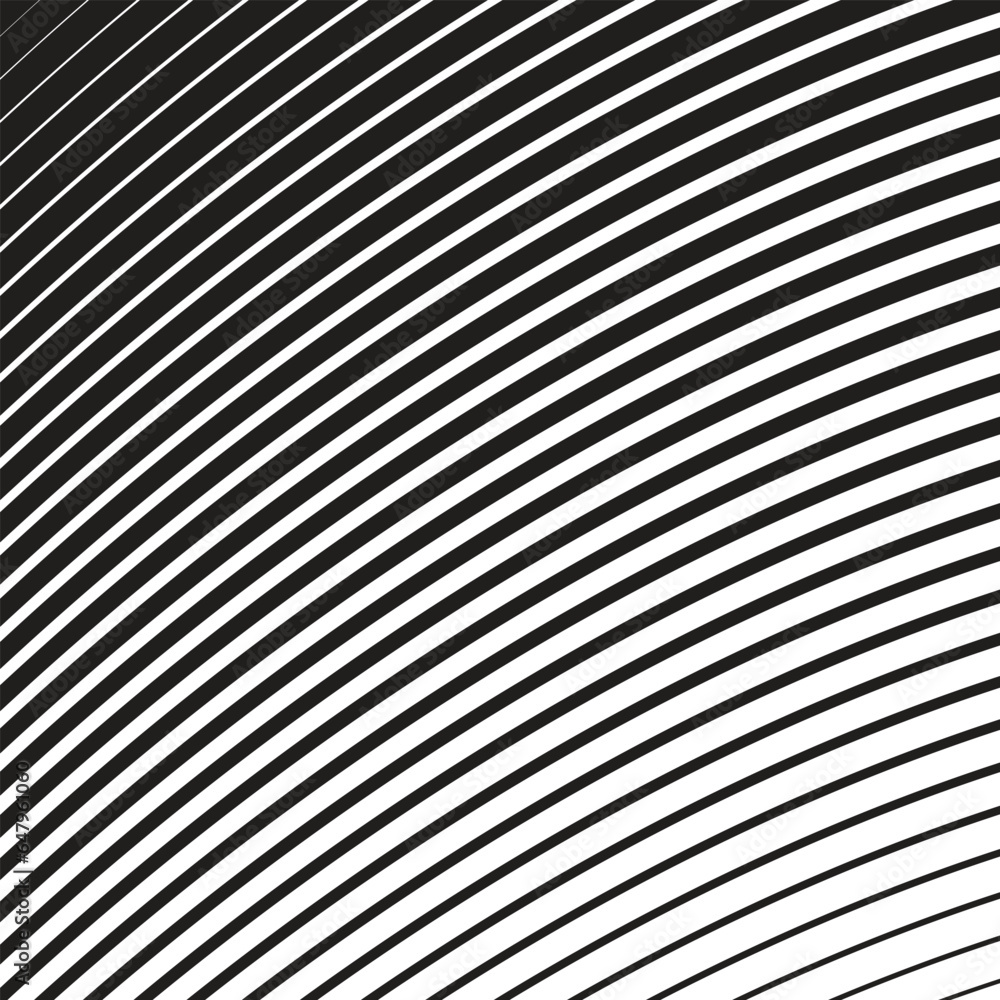 Poster abstract repeat black diagonal big to small line pattern art.