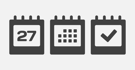 Vector icon page calendar - 27 day, agenda, done