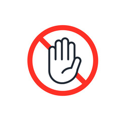 禁止マークのシンプルなベクターアイコンイラスト素材