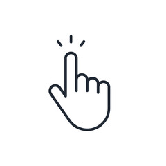 クリックする人差し指のシンプルなベクターアイコンイラスト素材