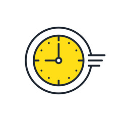 スピード感のある時計のシンプルなベクターアイコンイラスト素材