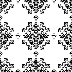 Orient vector classic pattern. Seamless abstract background with vintage elements. Orient black and white pattern. Ornament for wallpapers and packaging