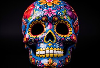 Mexican skull Day of the dead decoration celebrates indigenous culture.