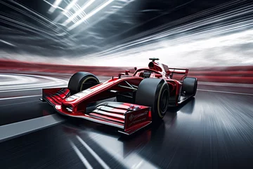 Foto op Plexiglas a red race car on a track © ZEN ART