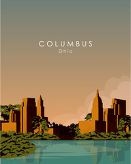Columbus Ohio travel poster