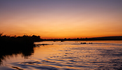 Sunset of the Zambezi River, Zimbabwe