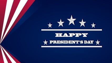 President's Day American Flag Background Design, Banner, Poster, Greeting Card Illustration.