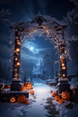 Halloween Fantasy Night Winter Illustration use for art job, etc.