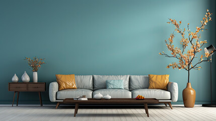 Azure Hue Living Room in Tranquility