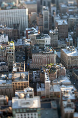 Miniature view of Manhattan from above vertical