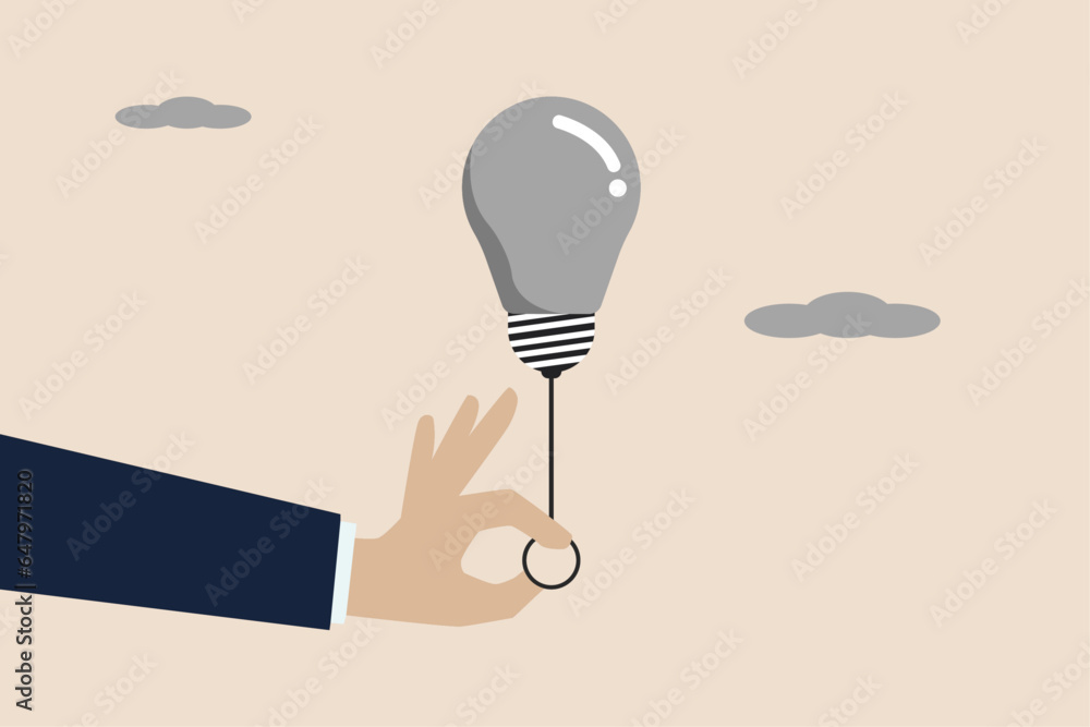 Poster having no idea or solution to solve the problem, not finding a new idea concept, smart businessman t