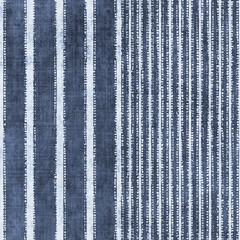 Fabric seamless texture with indigo stripes pattern, grunge background, boho style pattern, ethnic, 3d illustration - 647976289