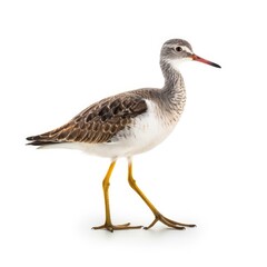 Obraz premium Lesser yellowlegs bird isolated on white background.