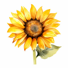 Sunflower clipart, white background, generative ai, generative, ai