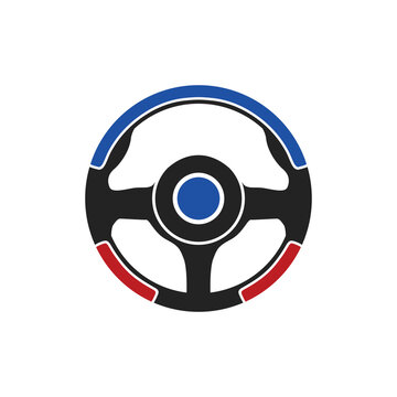 Steering Wheel icon logo design. template automobile accessories vector illustration