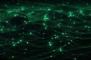 Technology network green background.