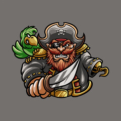 Fototapeta na wymiar Pirate mascot great illustration for your branding business