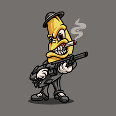 Banana Mafia mascot great illustration for your branding business