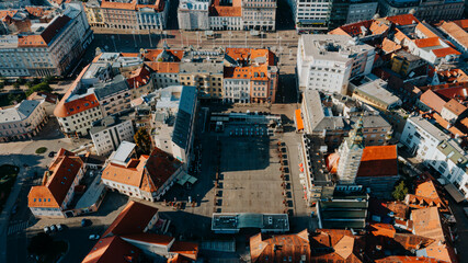 Aerial view of Zagreb street. - 647979485