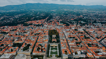Aerial view of Zagreb street. - 647979618
