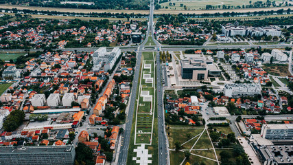 Aerial view of Zagreb street. - 647979697