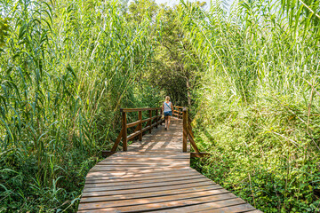 Park Narodowy Krka – park narodowy w Chorwacji, położony w środkowej Dalmacji, niedaleko miasta Szybenik z licznymi wodospadami i pomostami. - obrazy, fototapety, plakaty