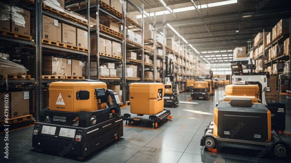 Poster provider of autonomous robots and robot arms in smart distribution warehouses.