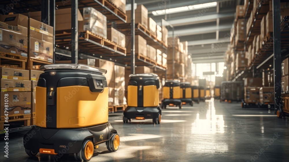 Poster provider of autonomous robots and robot arms in smart distribution warehouses.