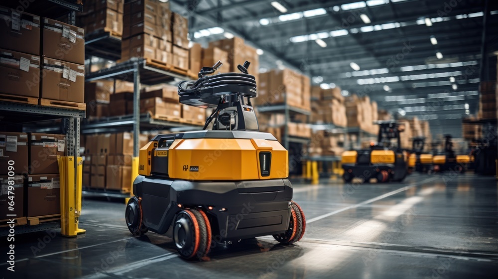 Poster provider of autonomous robots and robot arms in smart distribution warehouses.