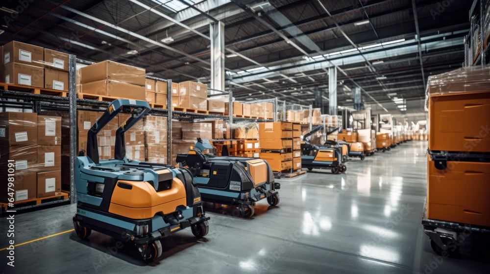 Poster provider of autonomous robots and robot arms in smart distribution warehouses.