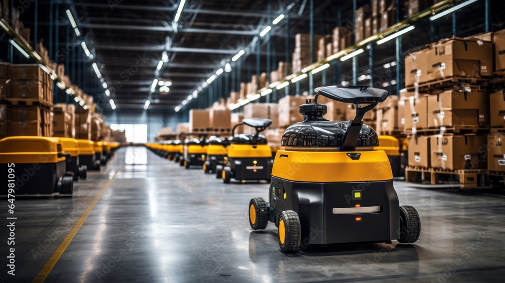Poster provider of autonomous robots and robot arms in smart distribution warehouses.