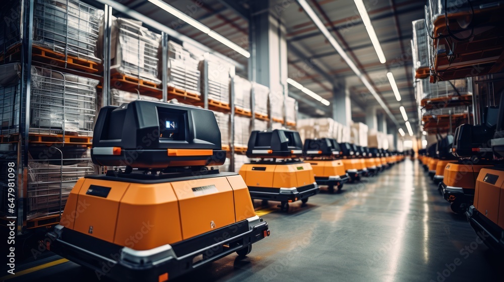 Poster provider of autonomous robots and robot arms in smart distribution warehouses.