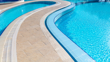 Details with blue water in the pool as a background
