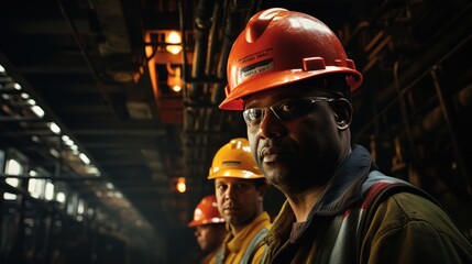 engineer worker working Wear protective clothing Safe on oil, natural gas, offshore drilling platforms