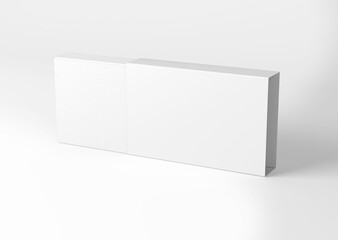 white plain empty blank large packaging paper box with sleeve on isolated background
