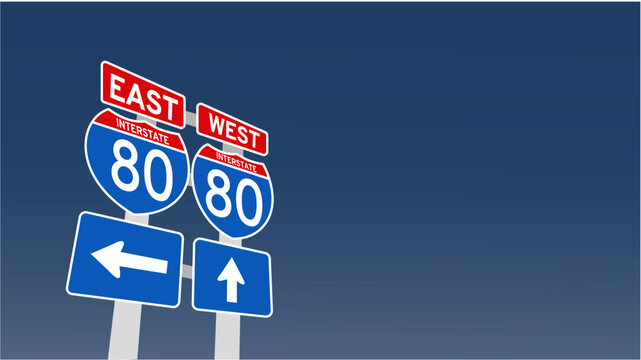 vector illustration of 80 kmh speed limit on Blue Street Traffic Signs