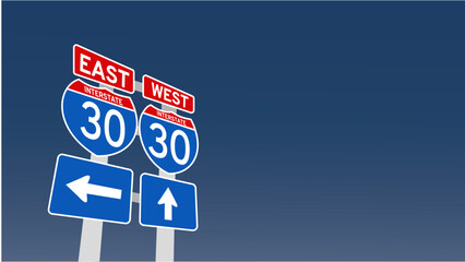 vector illustration of 30 kmh speed limit on Blue Street Traffic Signs